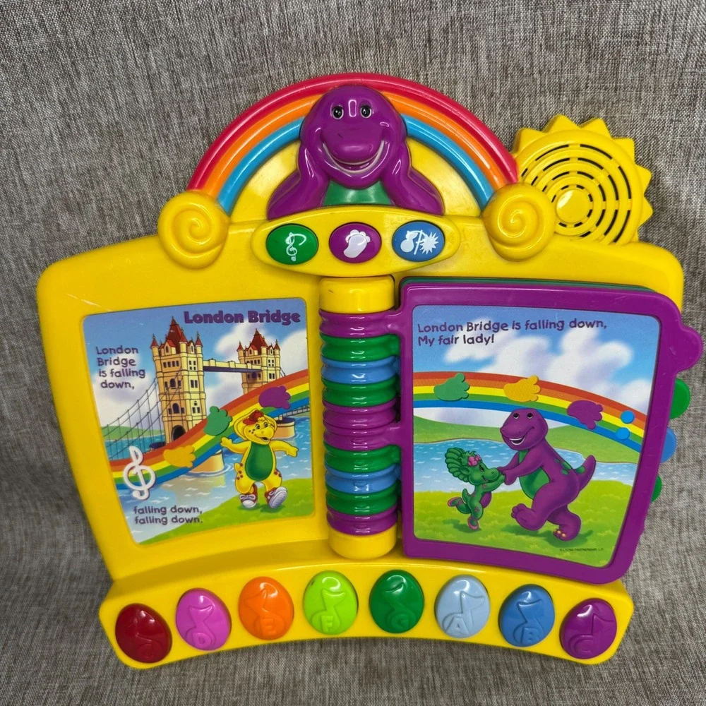 Vintage 2001 Mattel Barney & Friends Musical Interactive Book Toy Y2K WORKS